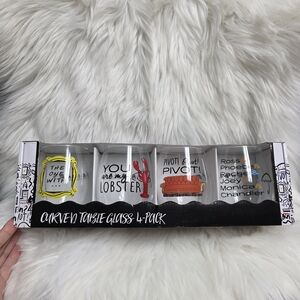 Friends Themed Curved Table Glass 4-Pack